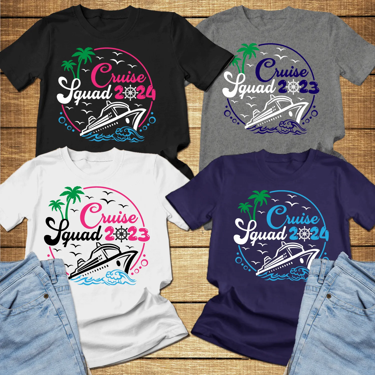 Cruise Squad t-shirts, matching cruise shirts, family cruise vacation shirts
