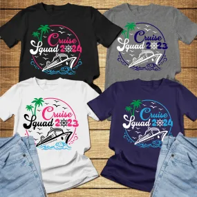 Cruise Squad t-shirts, matching cruise shirts, family cruise vacation shirts