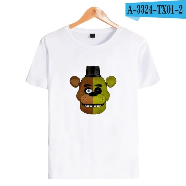 kpop Five nights at Freddy's Anime TShirt  freddy fazbear s  short sleeve shirts for men Fashion trend Couple clothes lovely