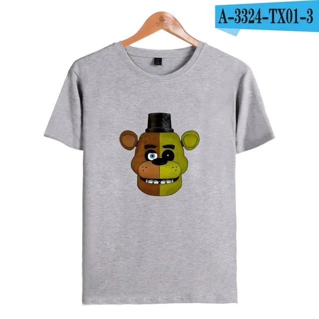 kpop Five nights at Freddy's Anime TShirt  freddy fazbear s  short sleeve shirts for men Fashion trend Couple clothes lovely