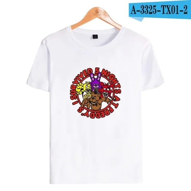 kpop Five nights at Freddy's Anime TShirt  freddy fazbear s  short sleeve shirts for men Fashion trend Couple clothes lovely