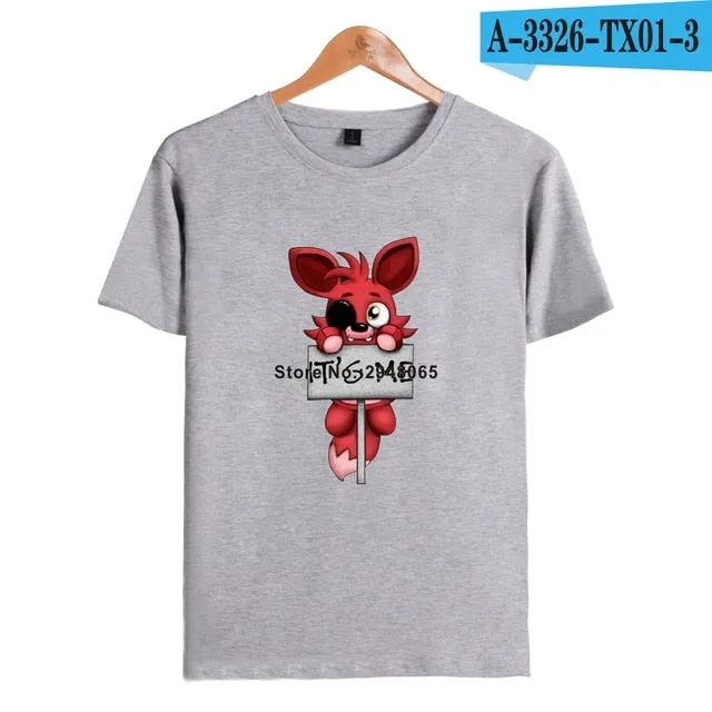 kpop Five nights at Freddy's Anime TShirt  freddy fazbear s  short sleeve shirts for men Fashion trend Couple clothes lovely