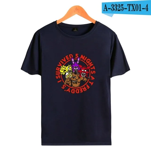 kpop Five nights at Freddy's Anime TShirt  freddy fazbear s  short sleeve shirts for men Fashion trend Couple clothes lovely