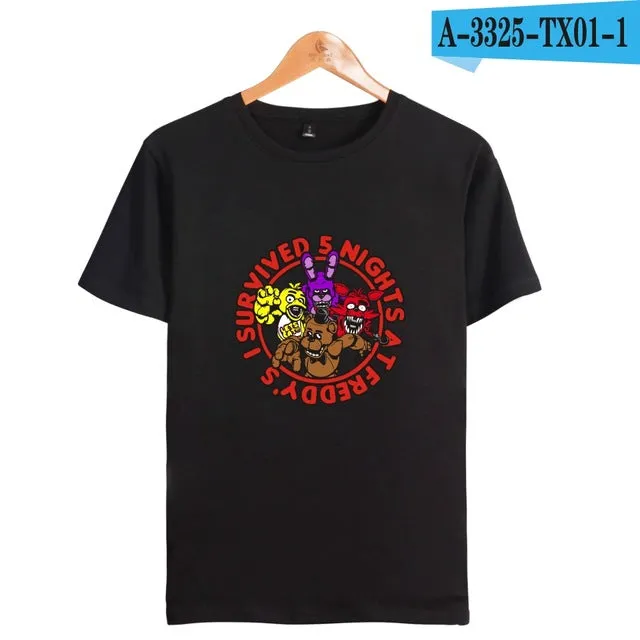 kpop Five nights at Freddy's Anime TShirt  freddy fazbear s  short sleeve shirts for men Fashion trend Couple clothes lovely