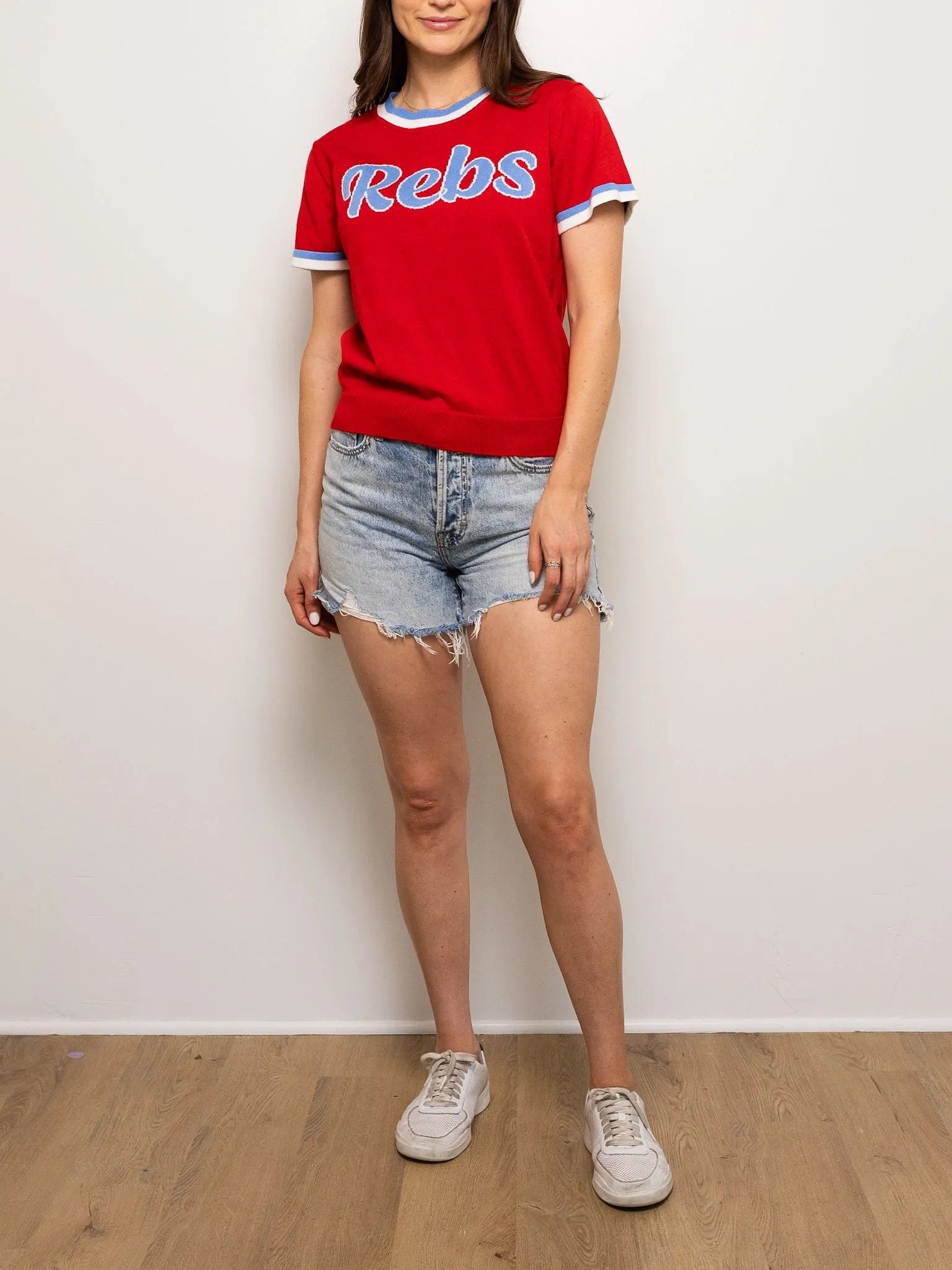 Rebs short sleeve sweater- Red