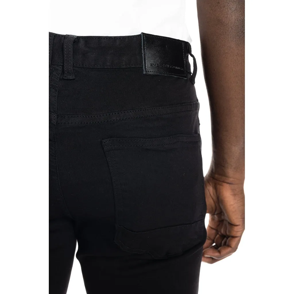 Stone Washed Basic Jeans - Jet Black