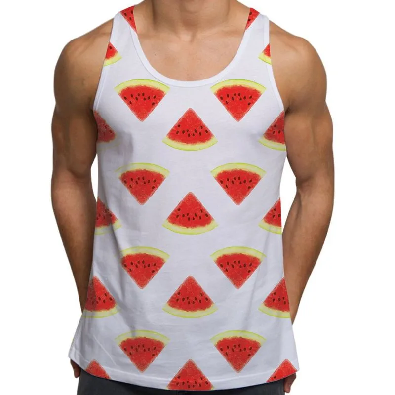 Summer Hawaiian Fruits Camisa HipHop Leisure Vest Men Tank Tops Sleeveless Floral Male Tee Tops Joggers Gyms Tank Tee Hombre