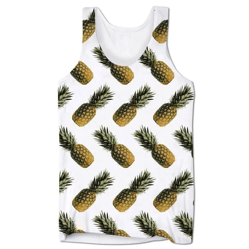 Summer Hawaiian Fruits Camisa HipHop Leisure Vest Men Tank Tops Sleeveless Floral Male Tee Tops Joggers Gyms Tank Tee Hombre