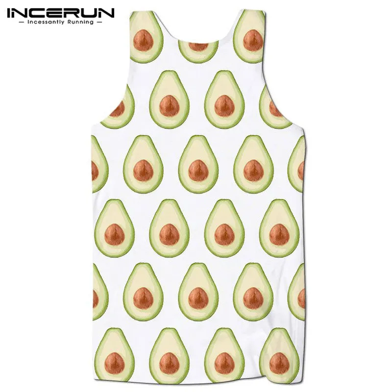 Summer Hawaiian Fruits Camisa HipHop Leisure Vest Men Tank Tops Sleeveless Floral Male Tee Tops Joggers Gyms Tank Tee Hombre